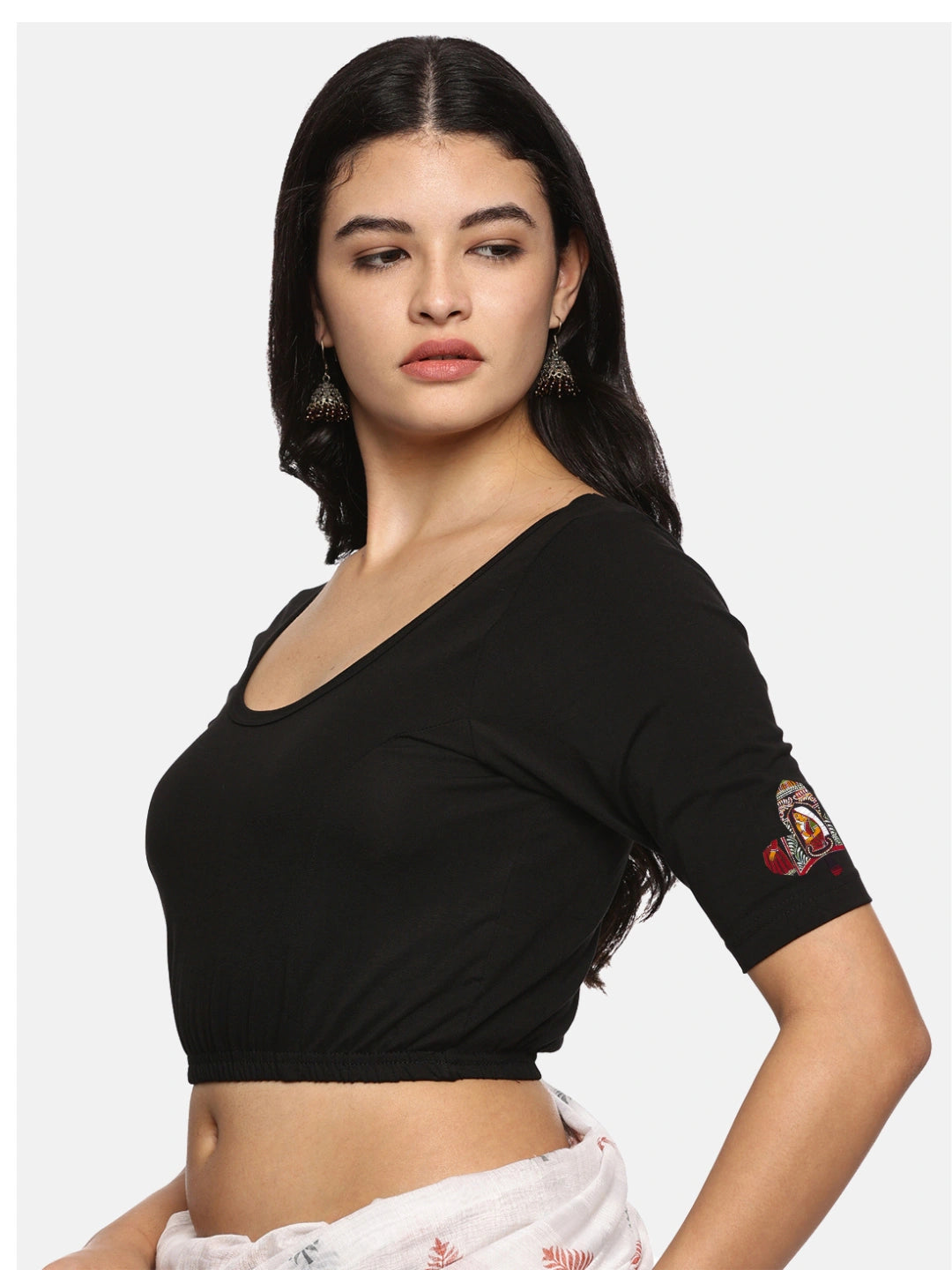Women Back Printed Stretchable Blouse U0140A - notyetbyus