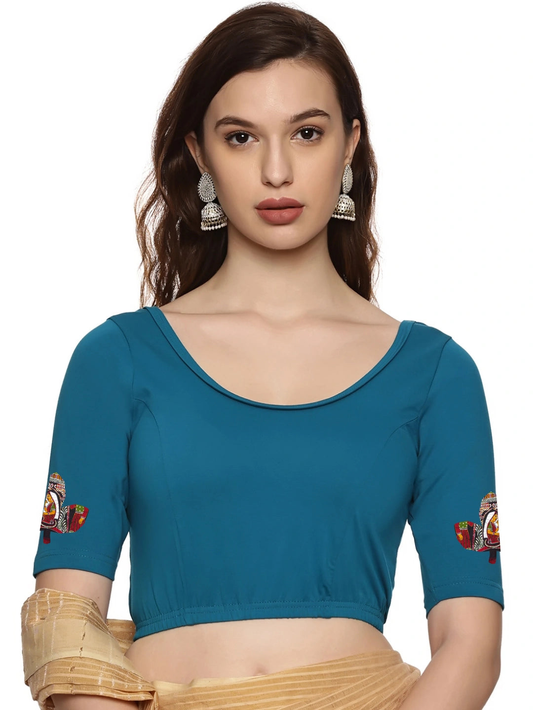 Women Back Printed Stretchable Blouse U0140A - notyetbyus