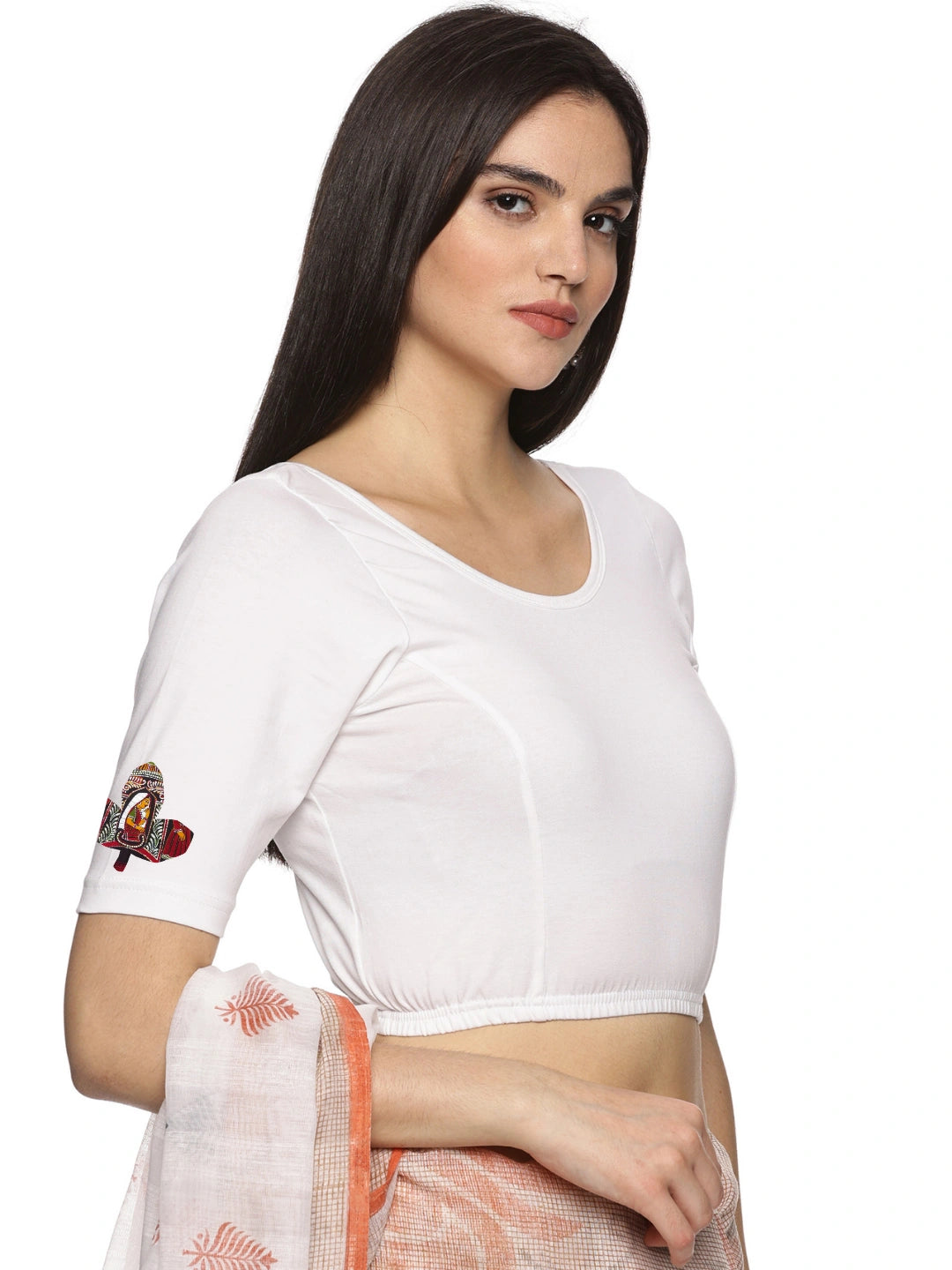 Women Back Printed Stretchable Blouse U0140A - notyetbyus