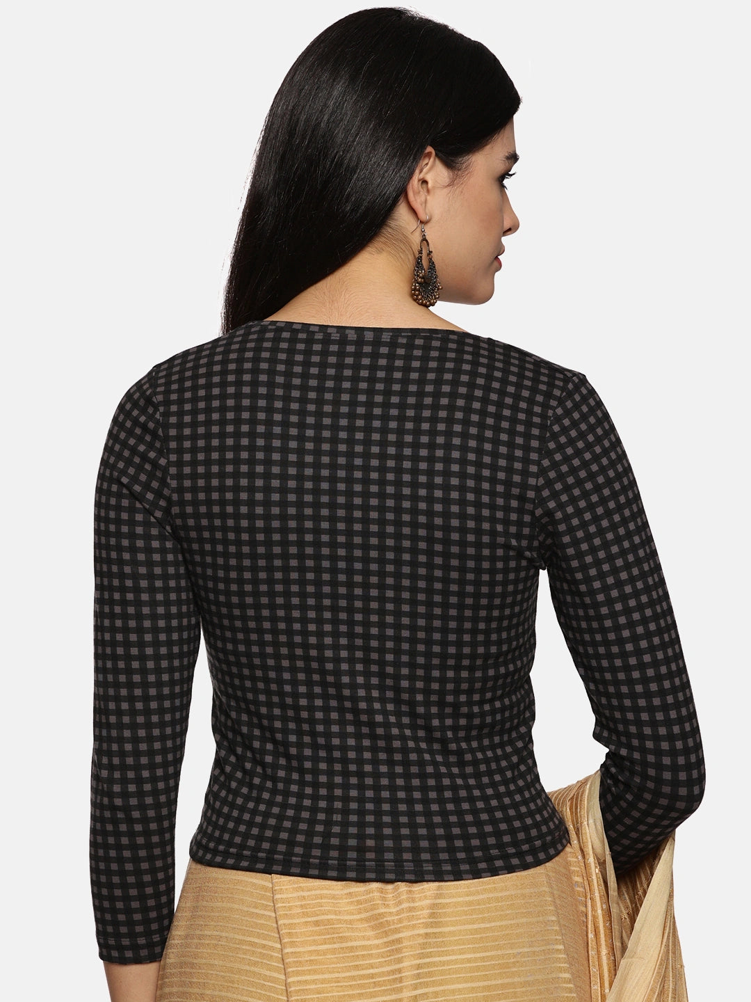Women Allover Printed Three Fourth Sleeve Cotton Stretchable Blouse UA016 - notyetbyus