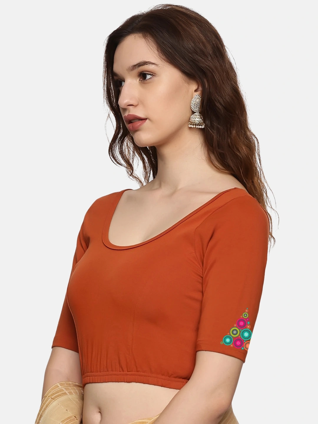Women Back Printed Stretchable Blouse U0173 - notyetbyus