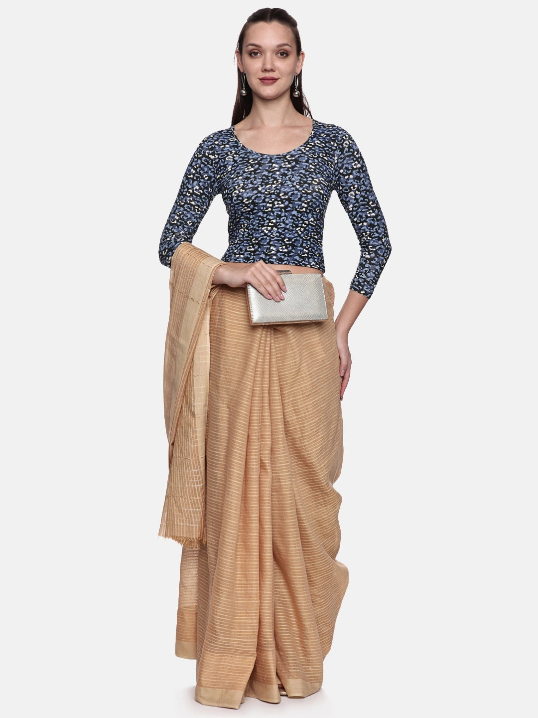 Women Allover Printed Three Fourth Sleeve Cotton Stretchable Blouse UA020 - notyetbyus