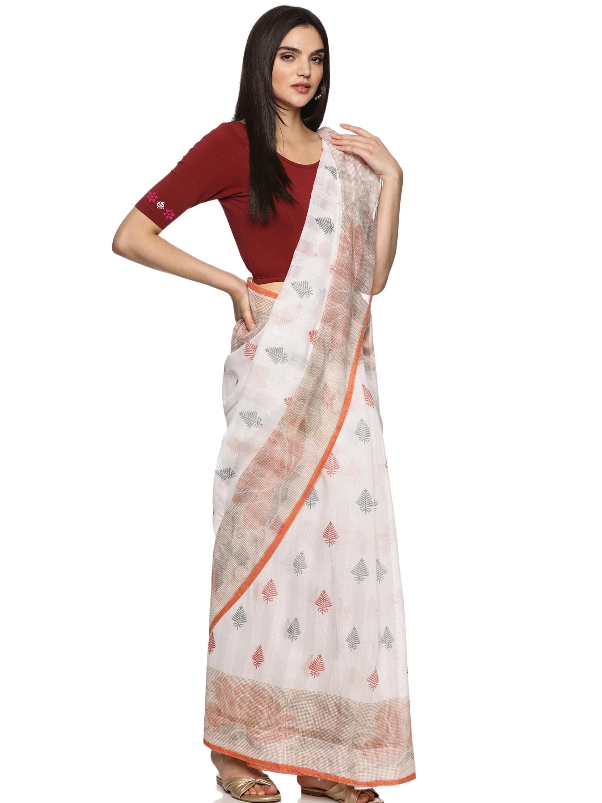 Women Back Printed Stretchable Blouse U087 - notyetbyus