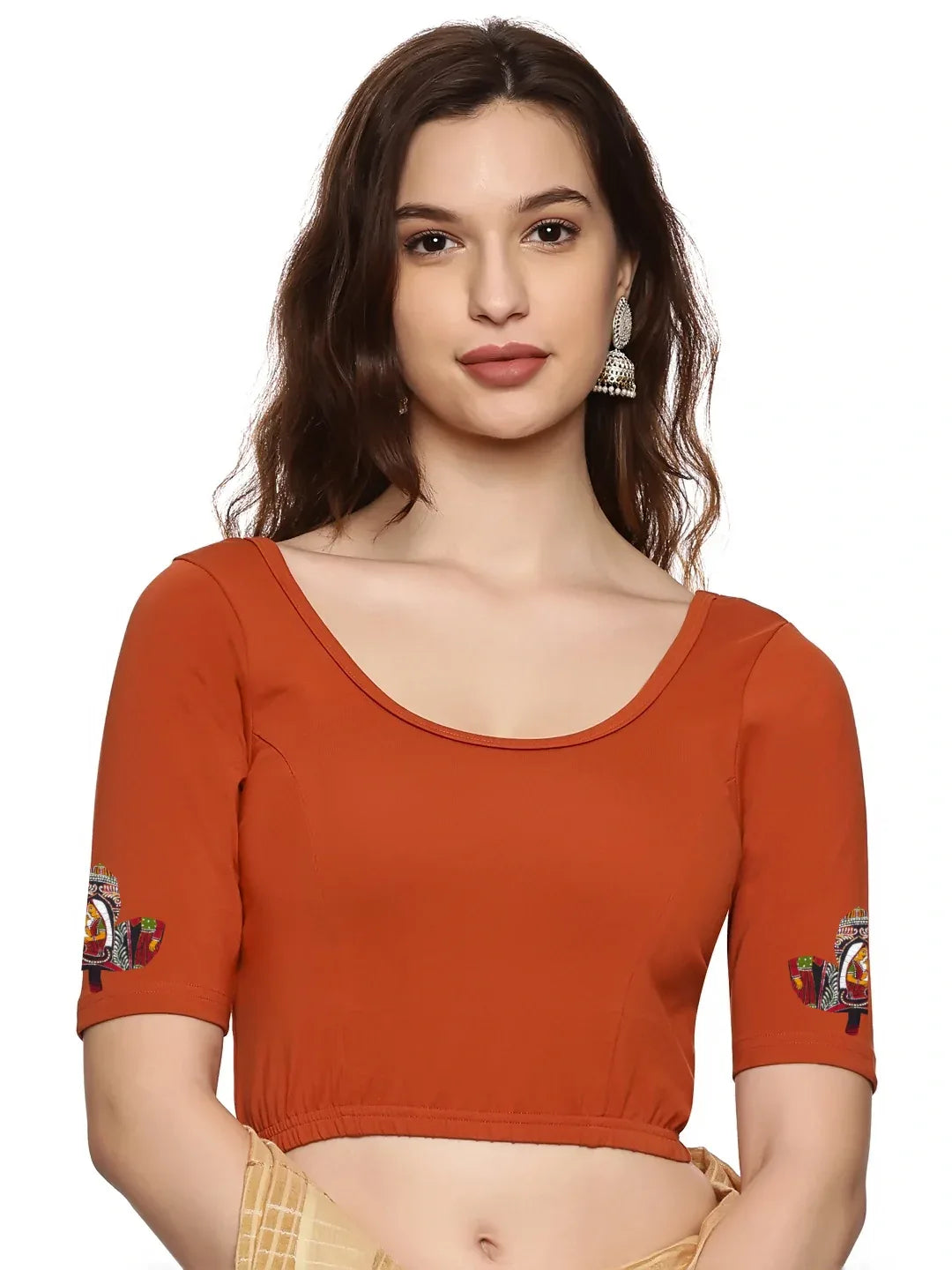 Women Back Printed Stretchable Blouse U0140A - notyetbyus