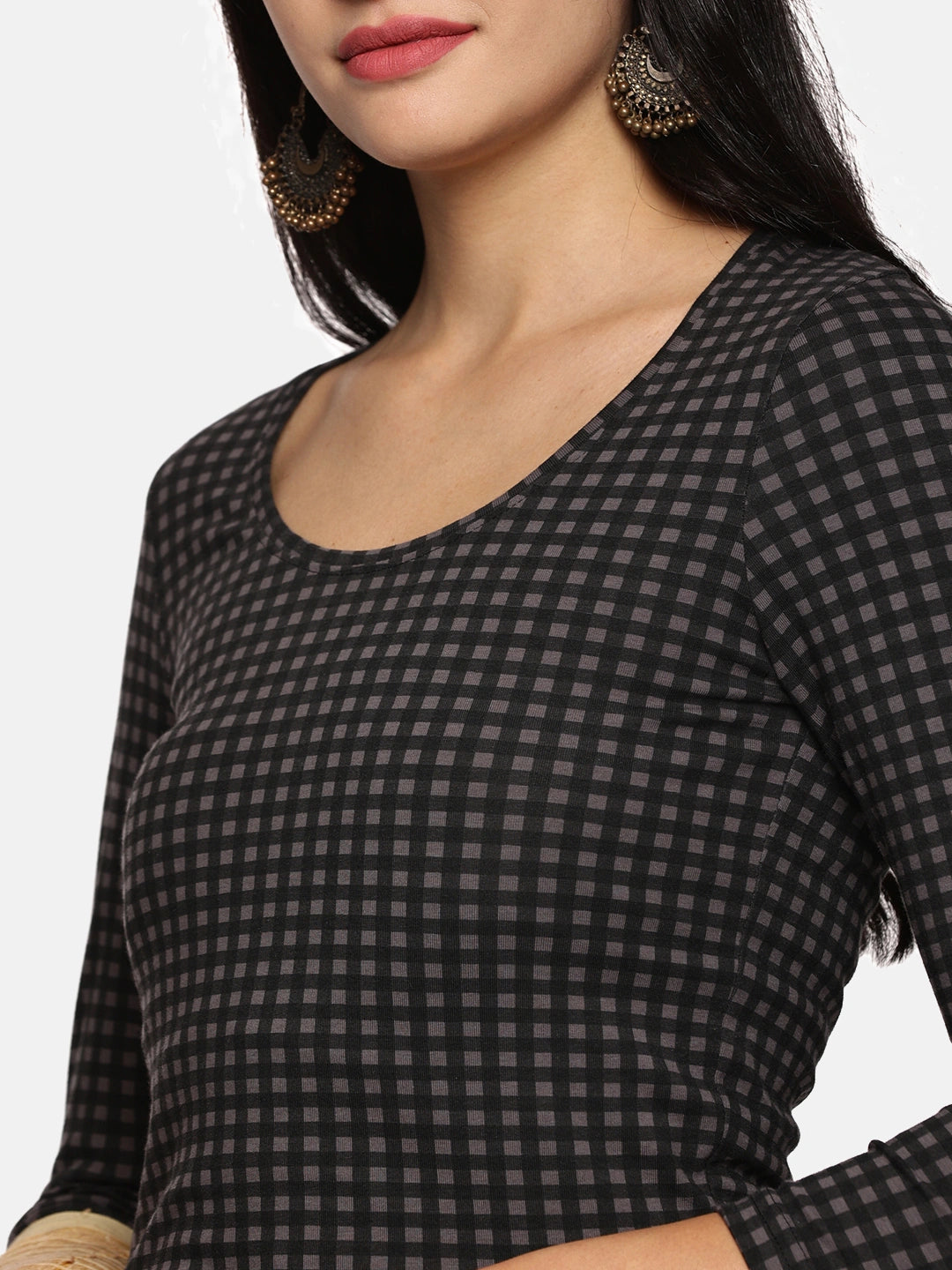 Women Allover Printed Three Fourth Sleeve Cotton Stretchable Blouse UA016 - notyetbyus