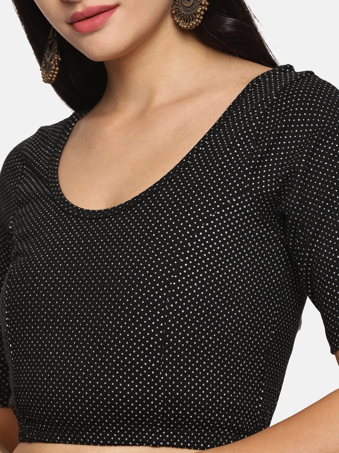 Women Allover Printed Creme Stretchable Blouse UA04 - notyetbyus