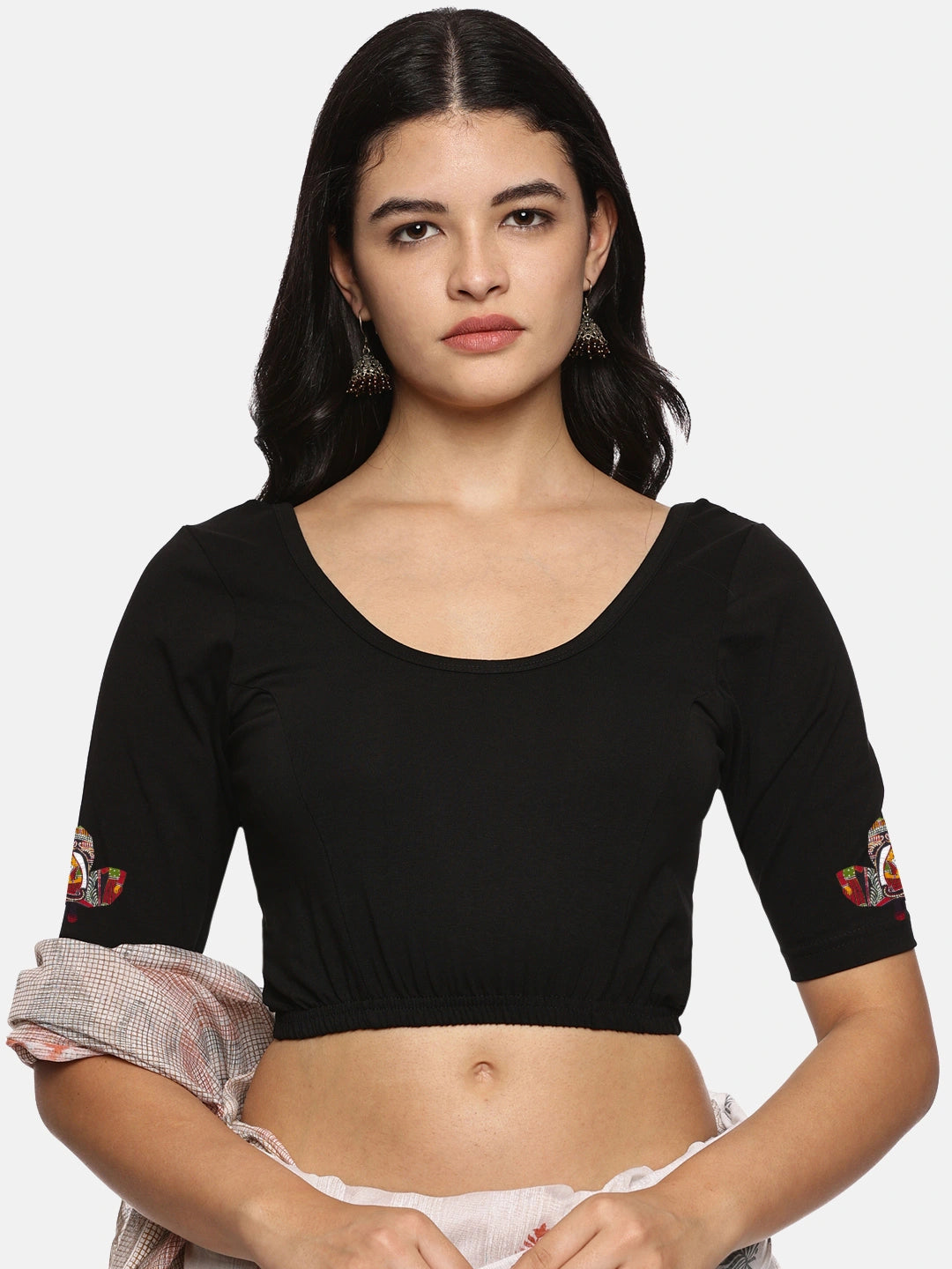 Women Back Printed Stretchable Blouse U0140A - notyetbyus