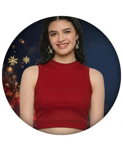 Sleeveless Close Neck Rib Blouse