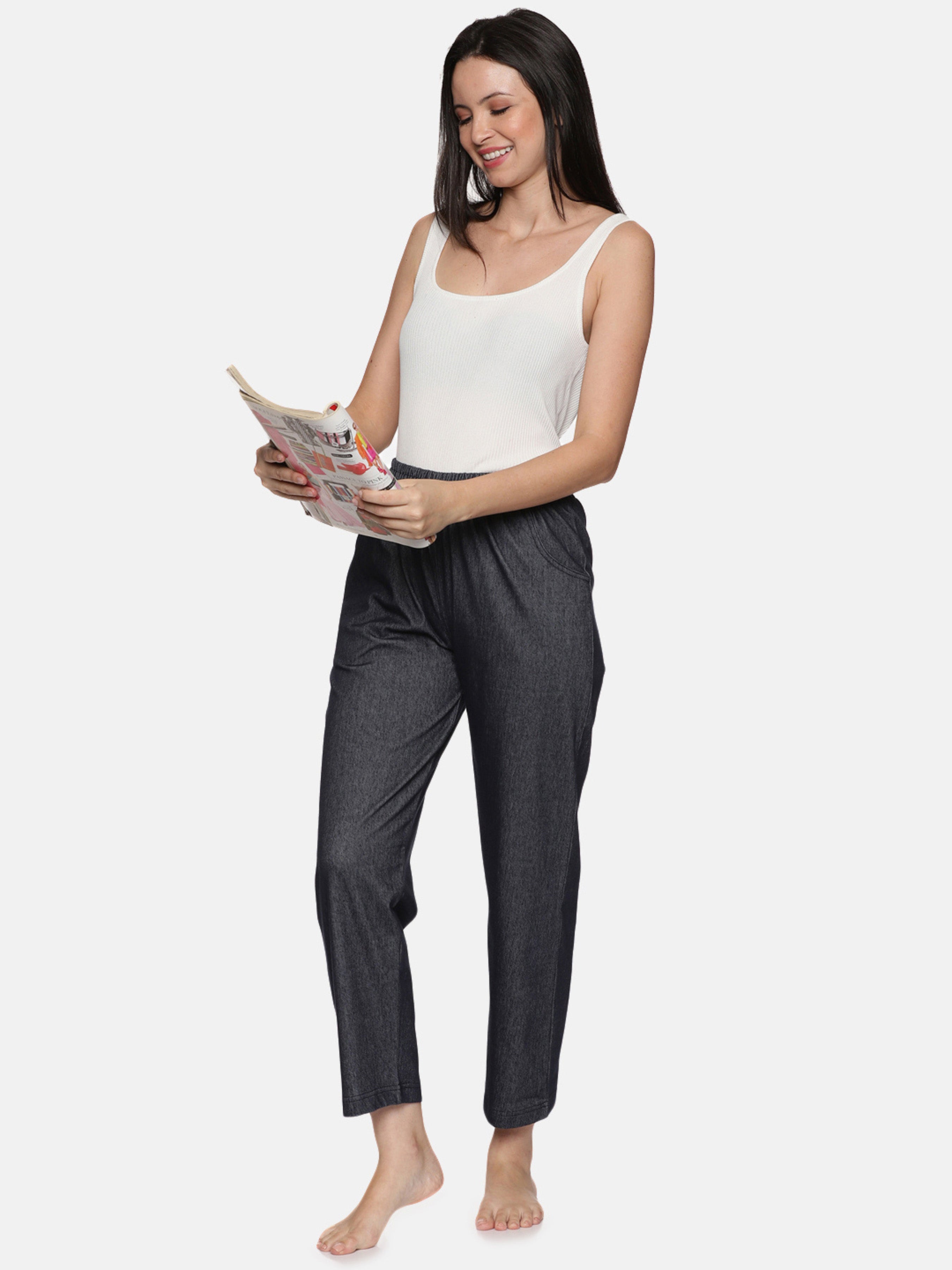 Women knit denim stretchable Pant NYS569 - notyetbyus
