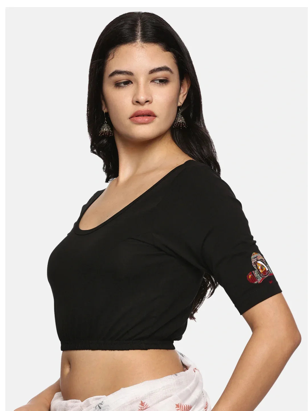 Women Back Printed Stretchable Blouse U0140A - notyetbyus