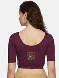 DIY Embroidery Kit with Women Stretchable Half Sleeve Blouse E05 – Violet
