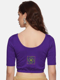 DIY Embroidery Kit with Women Stretchable Half Sleeve Blouse E05 – Purple