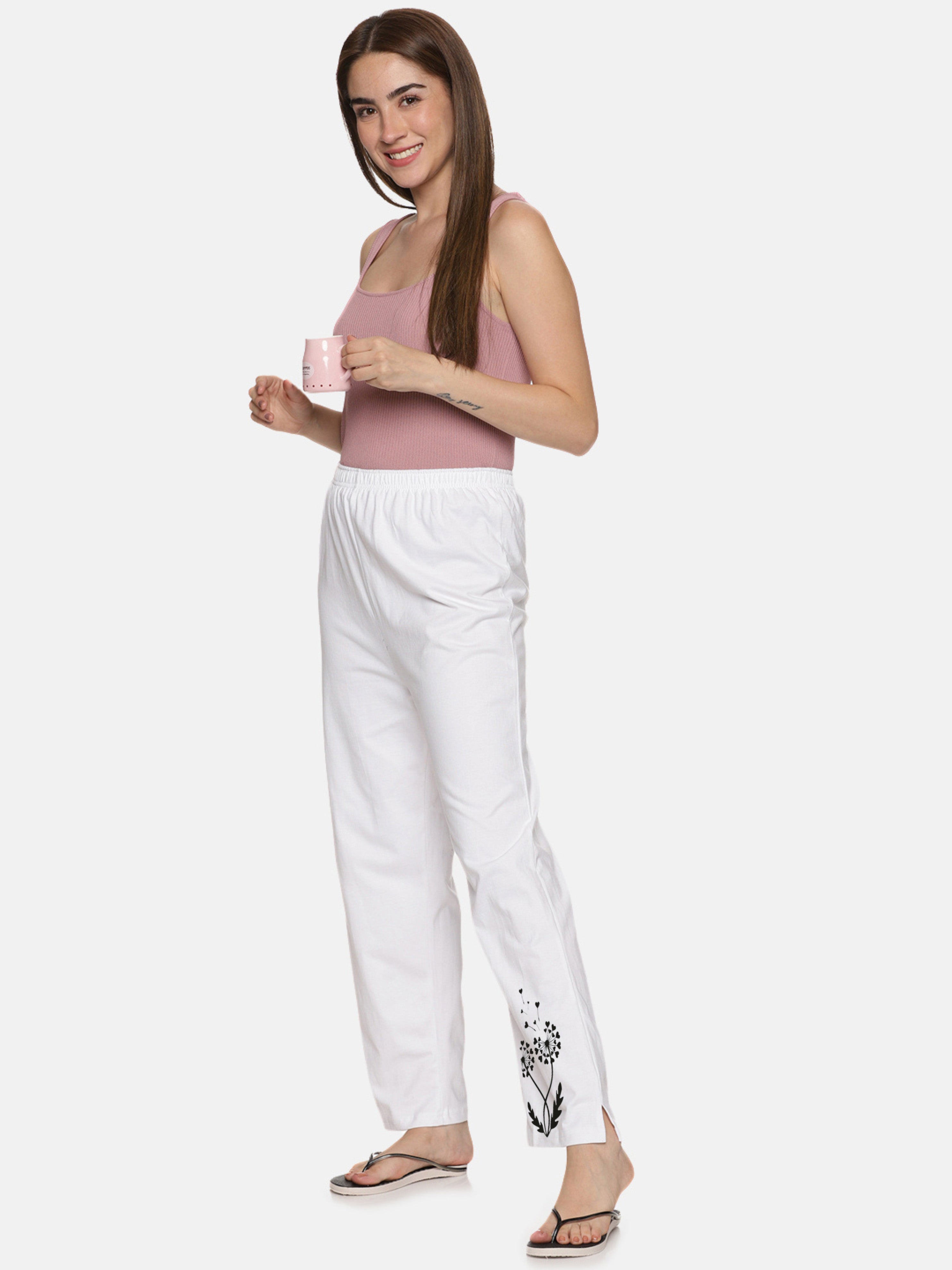 Women Printed Cotton Lounge Pants NYP418K - notyetbyus