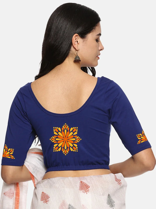 Women Back Printed Stretchable Blouse U0175 - notyetbyus