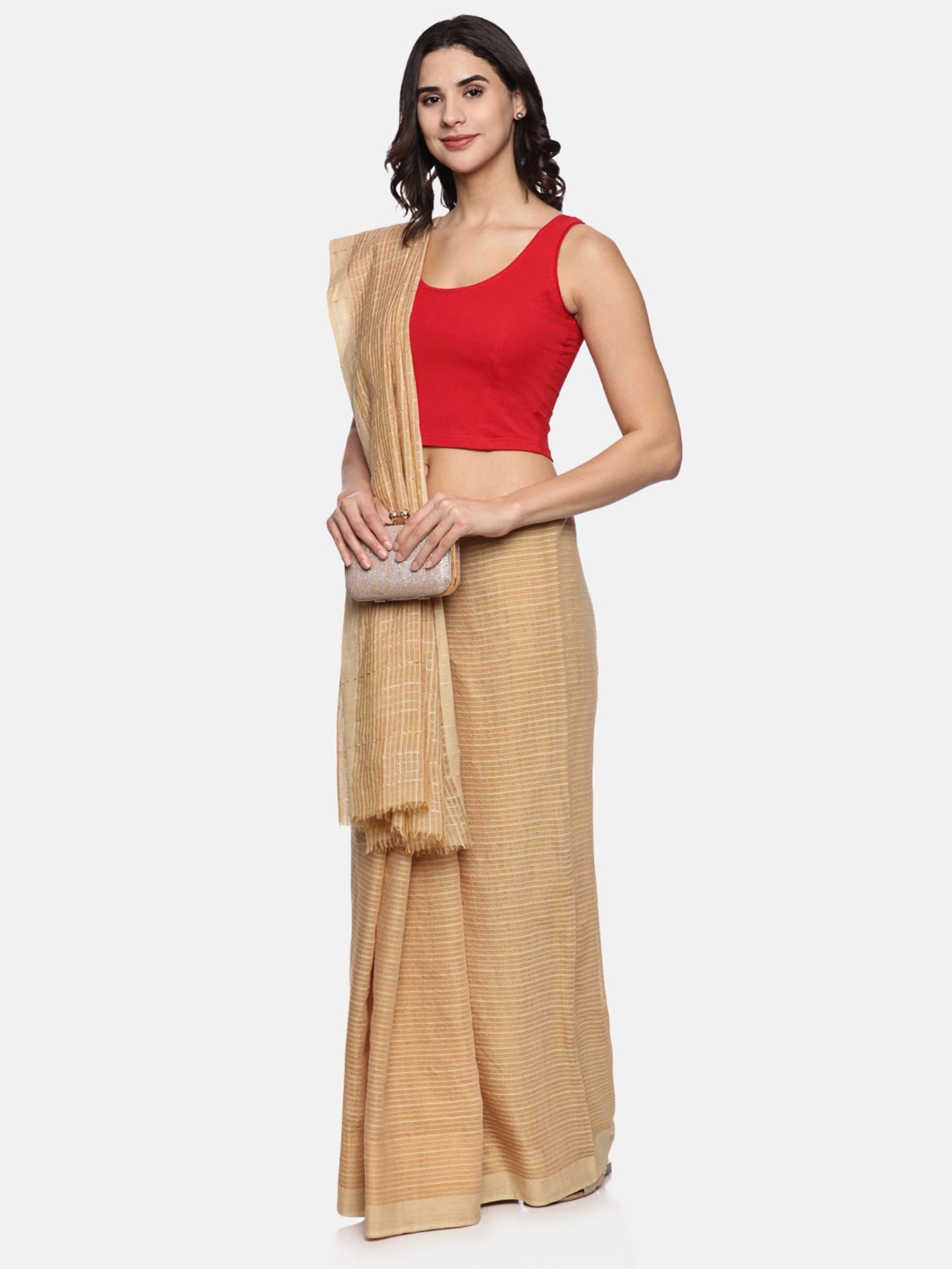 DIY Embroidery Kit with Women Stretchable Sleeveless Blouse E02 – Red