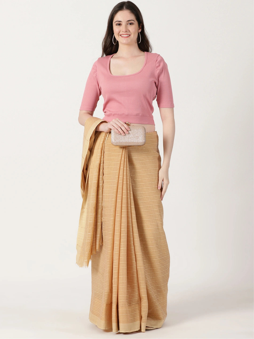 Women Stretchable Rib Square Neck Puff Sleeve Blouse Back Print U0243 Wine