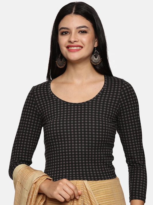 Women Allover Printed Three Fourth Sleeve Cotton Stretchable Blouse UA016