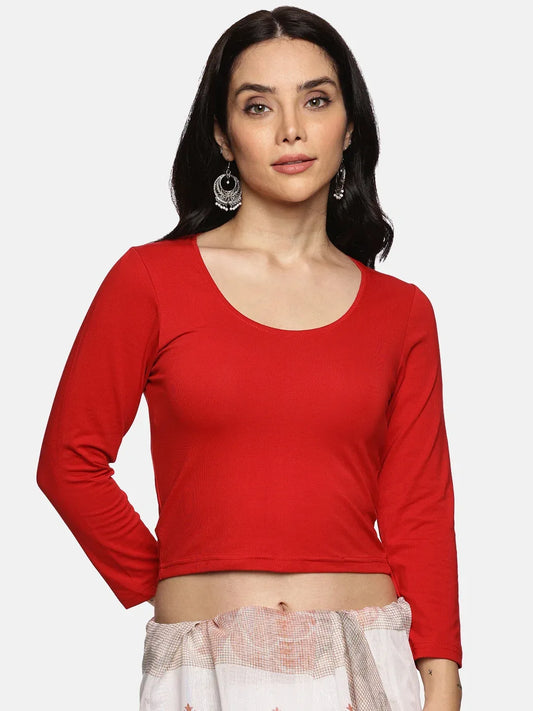 Women Three Fourth Sleeve Plain Stretchable Blouse U0101 - notyetbyus