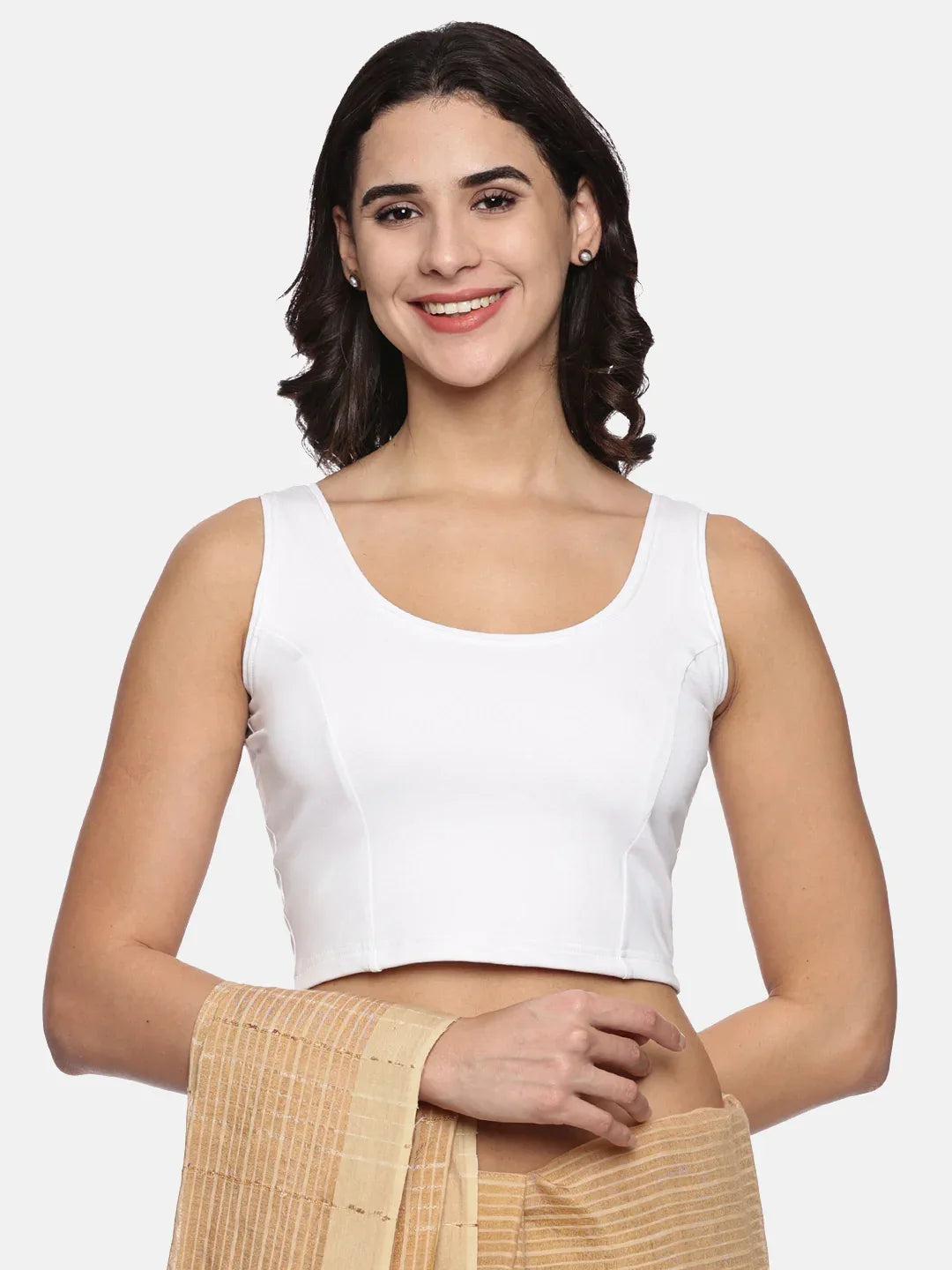 Women Sleevless Plain Stretchable Blouse U0201 - notyetbyus