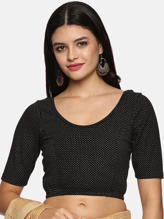 Women Allover Printed Creme Stretchable Blouse UA04