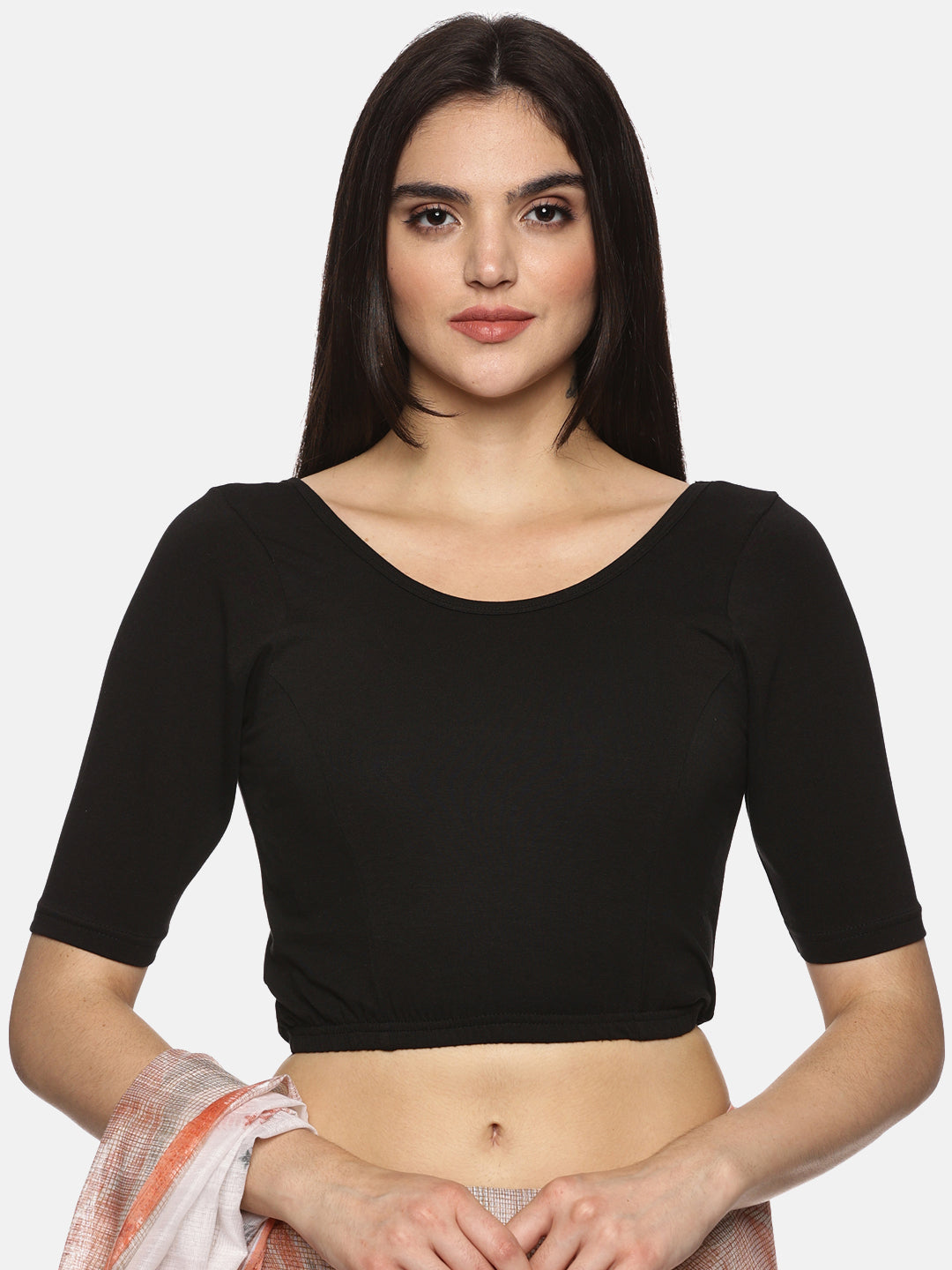 Women Back Printed Stretchable Blouse U020 - notyetbyus