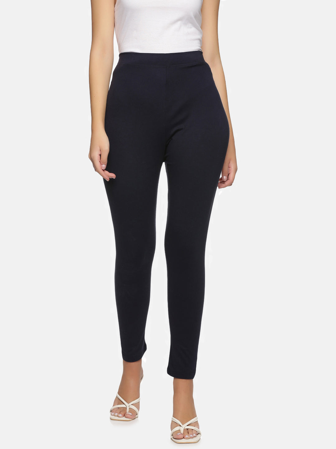 Women Solid Ankle Length Leggings NY575 - notyetbyus