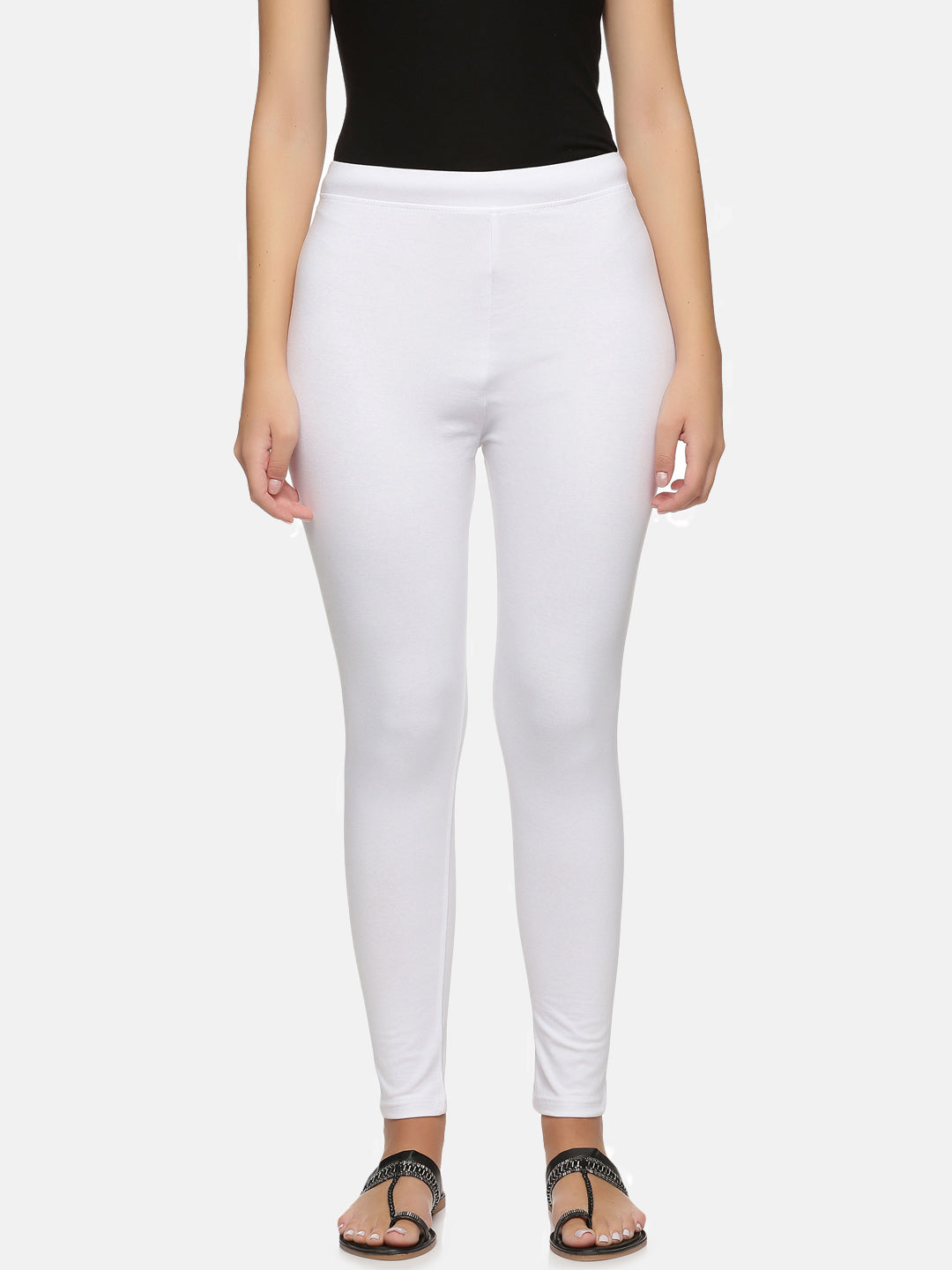 Women Solid Ankle Length Leggings NY575 - notyetbyus