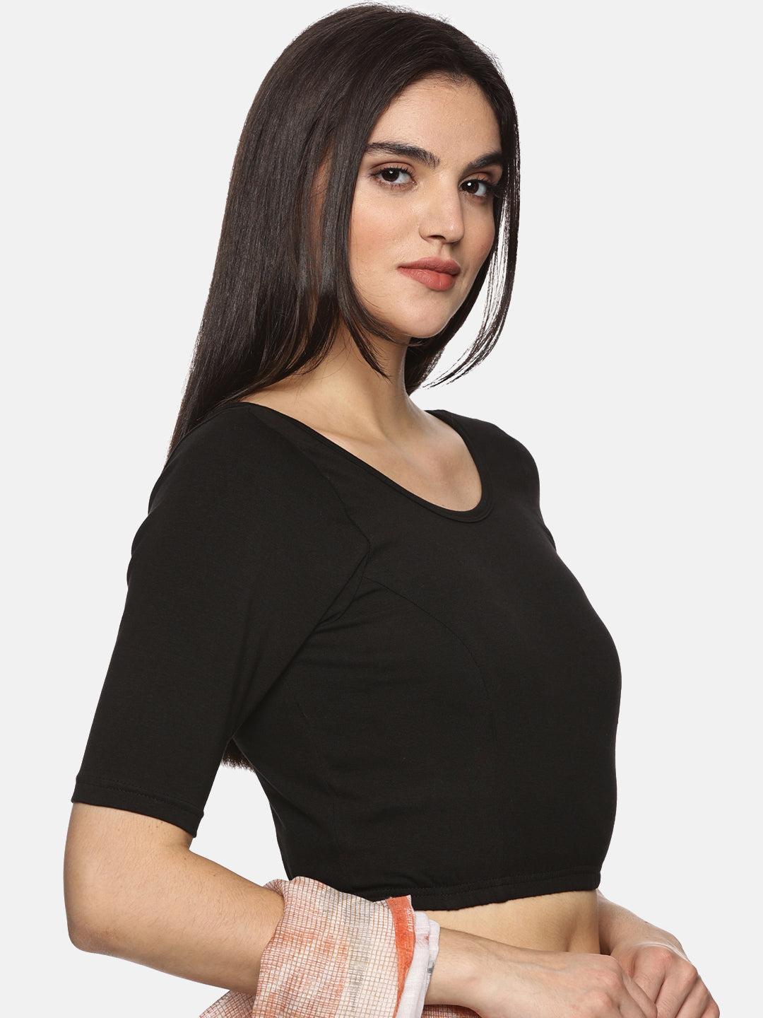 Women Back Printed Stretchable Blouse U020 - notyetbyus