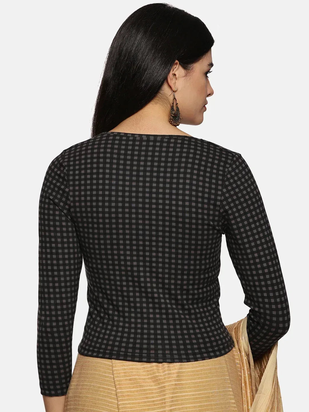 Women Allover Printed Three Fourth Sleeve Cotton Stretchable Blouse UA016 - notyetbyus