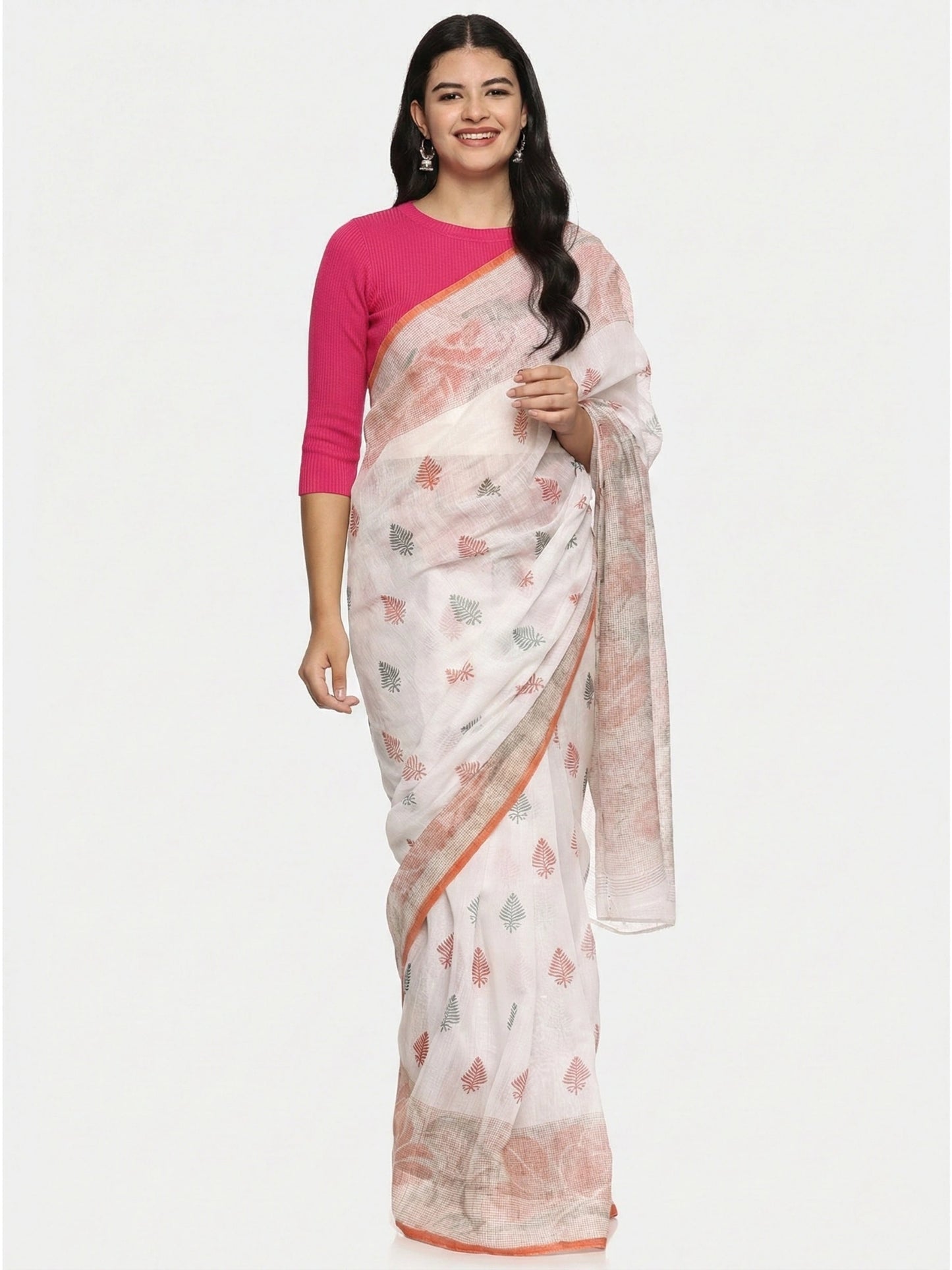 Women Plain Stretchable Elbow Sleeve RIB Blouse U0121 Rani Pink