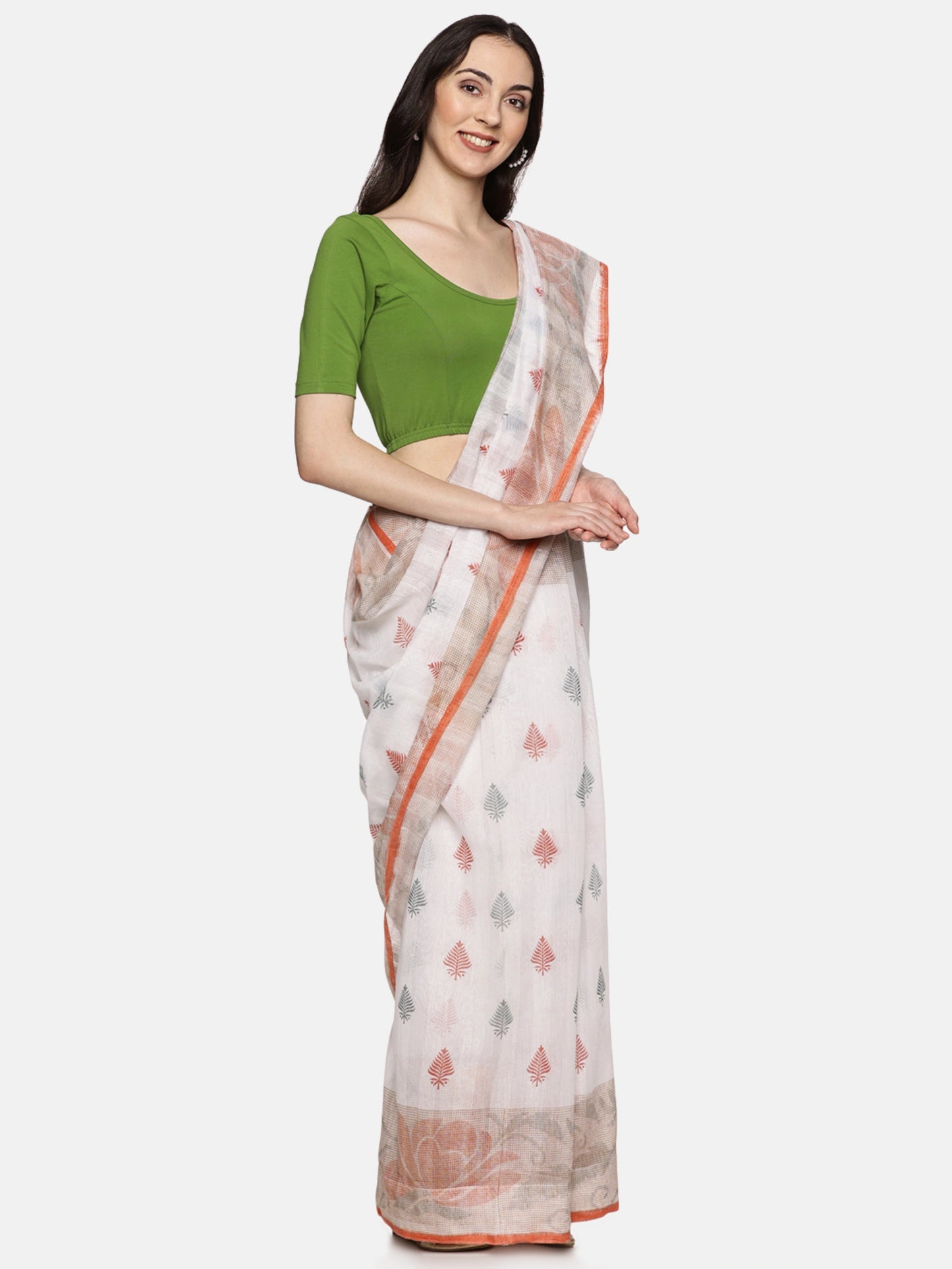Women Plain Stretchable Half Sleeve Blouse U01A Mehndi Green