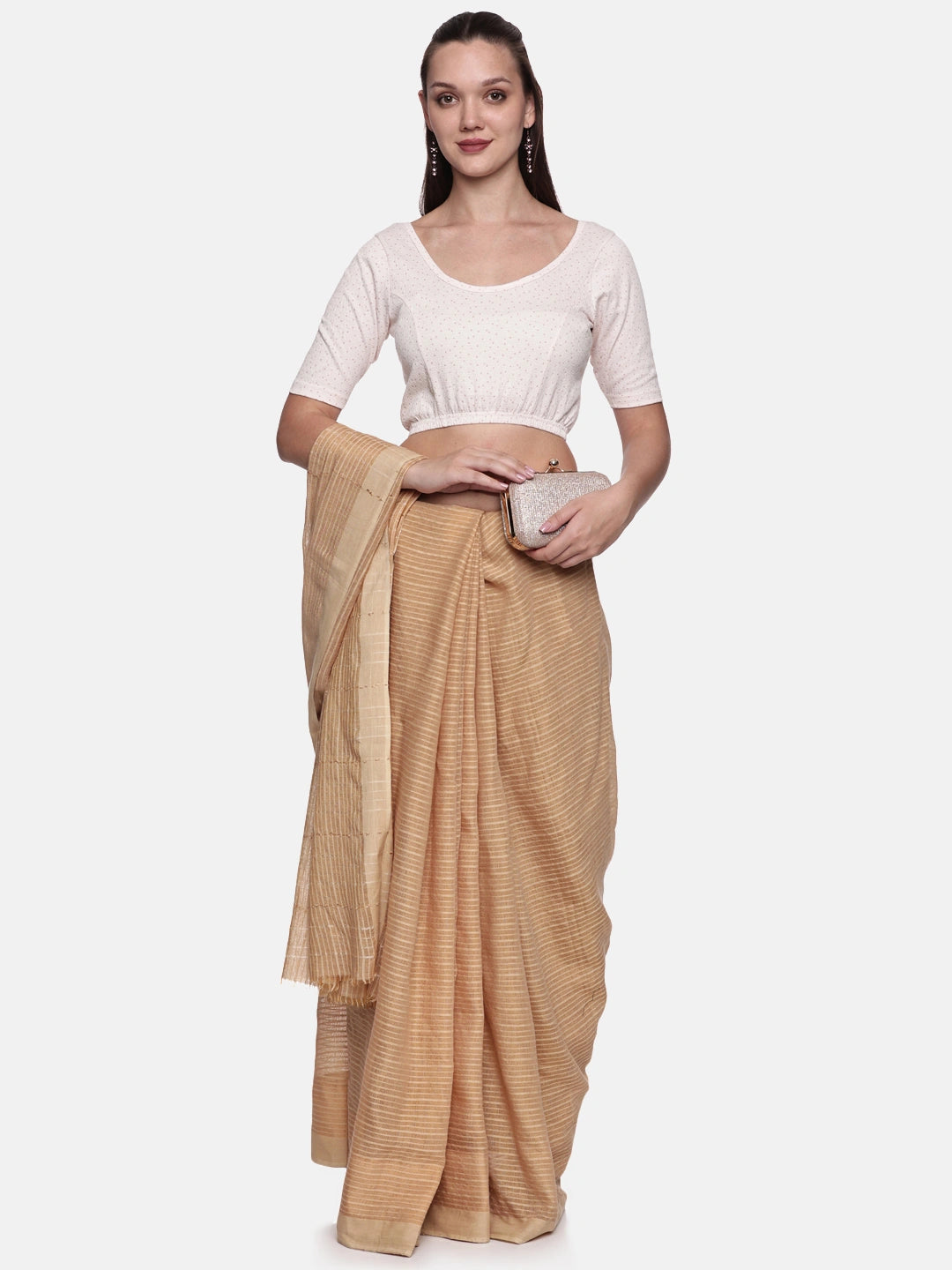 Women Allover Printed Creme Stretchable Blouse UA018 - notyetbyus