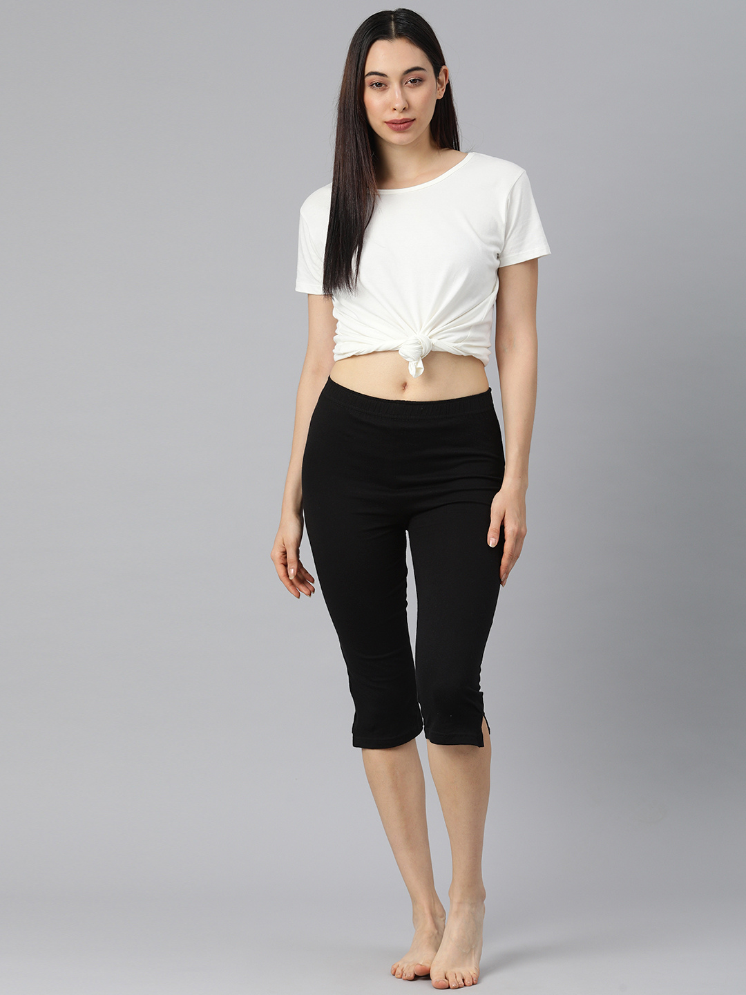 Women Side Slit Capri NYC351 - notyetbyus