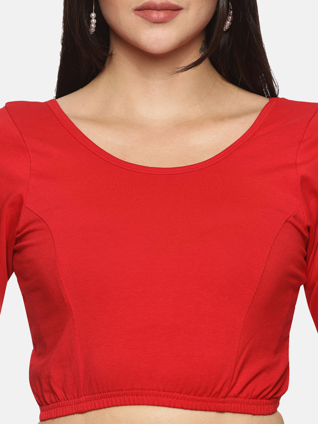 Women Back Printed Stretchable Blouse U027 - notyetbyus