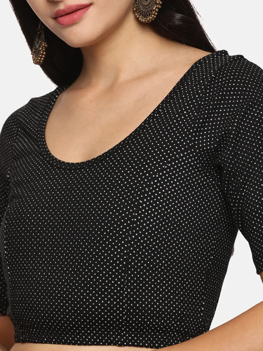 Women Allover Printed Creme Stretchable Blouse UA04 - notyetbyus