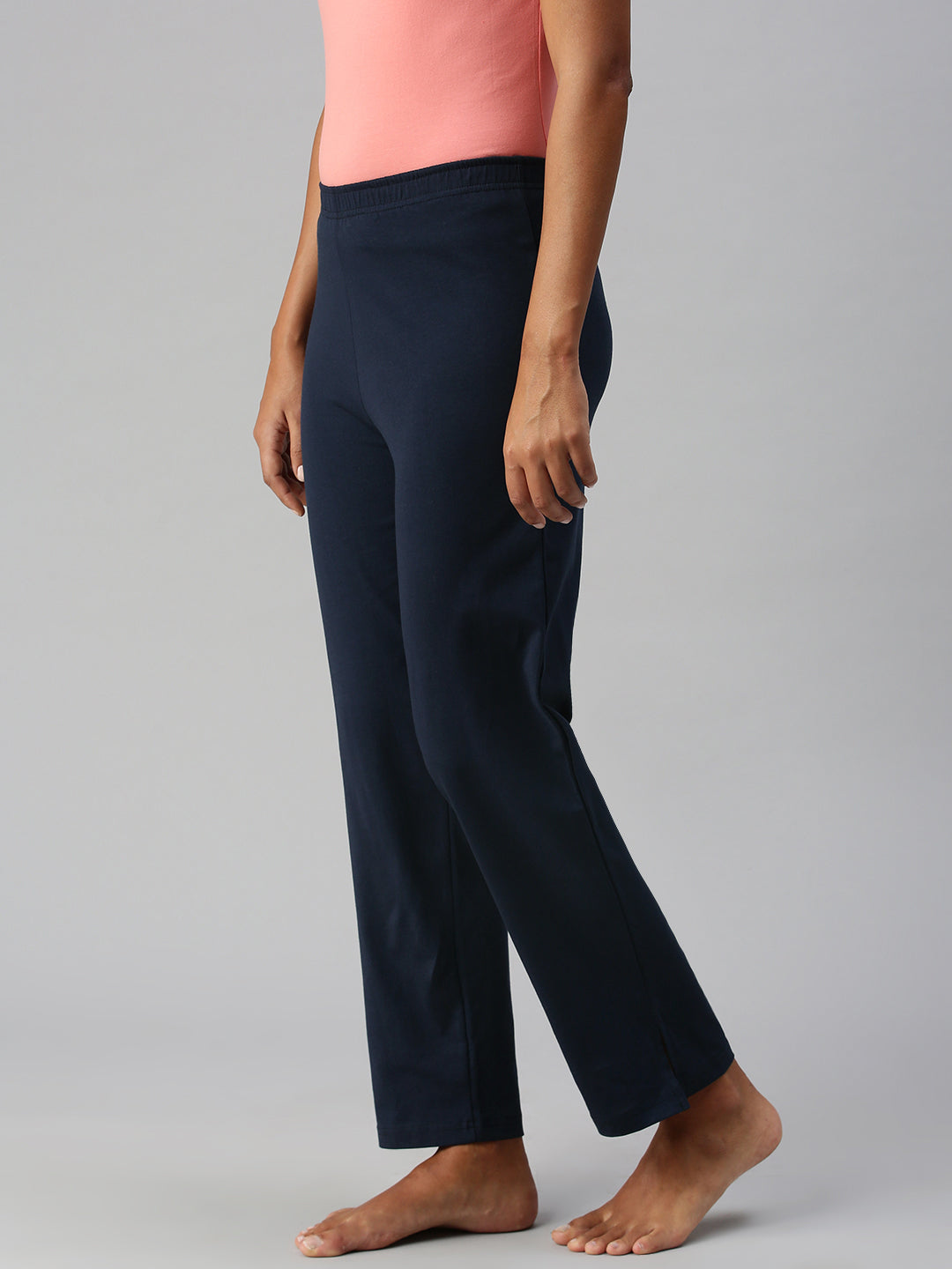 Women Mid rise Solid Side Slit Pant NYP418 - notyetbyus