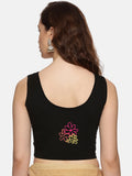 DIY Embroidery Kit with Women Stretchable Sleeveless Blouse E06 – Black