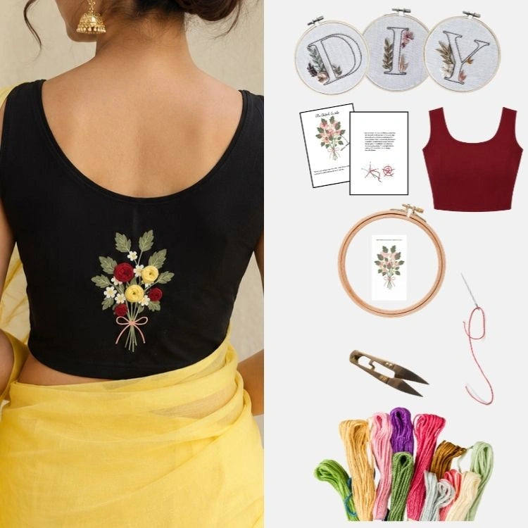 DIY Hand Embroidery Kit for Blouse