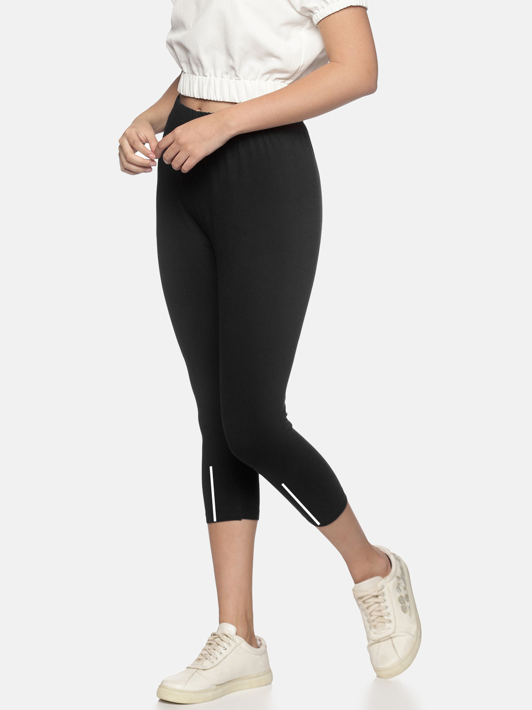 Women Stretchable Printed Legging Capri NYC491-K11 - notyetbyus