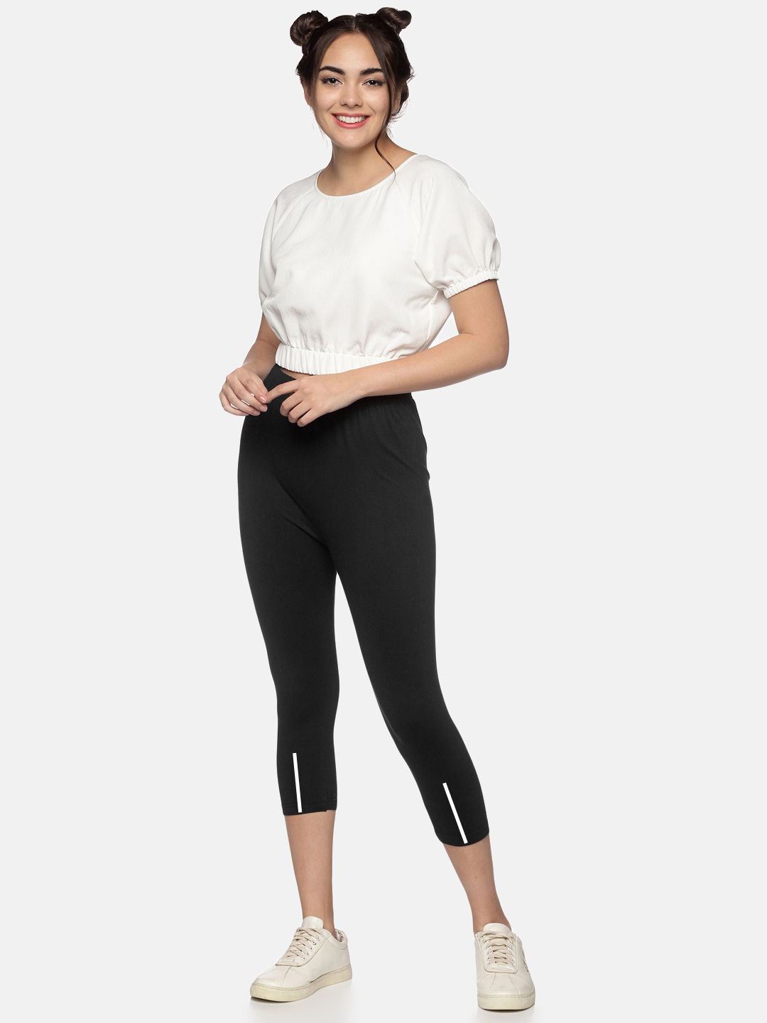 Women Stretchable Printed Legging Capri NYC491-K11 - notyetbyus