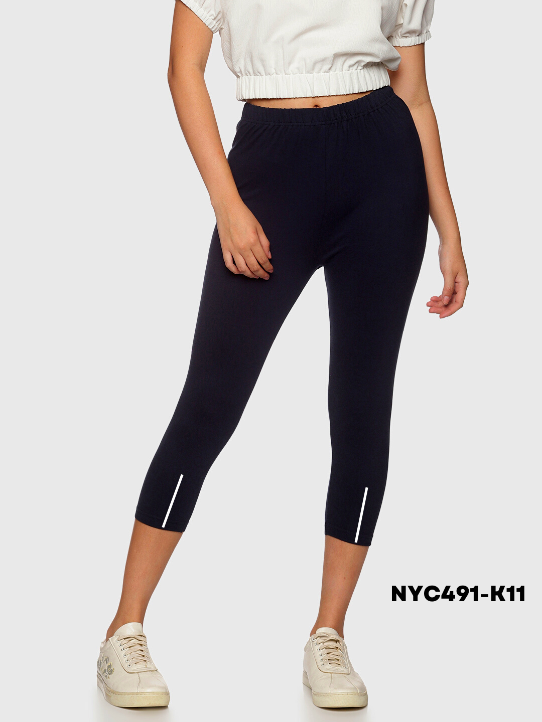 Women Stretchable Printed Legging Capri NYC491-K11 - notyetbyus