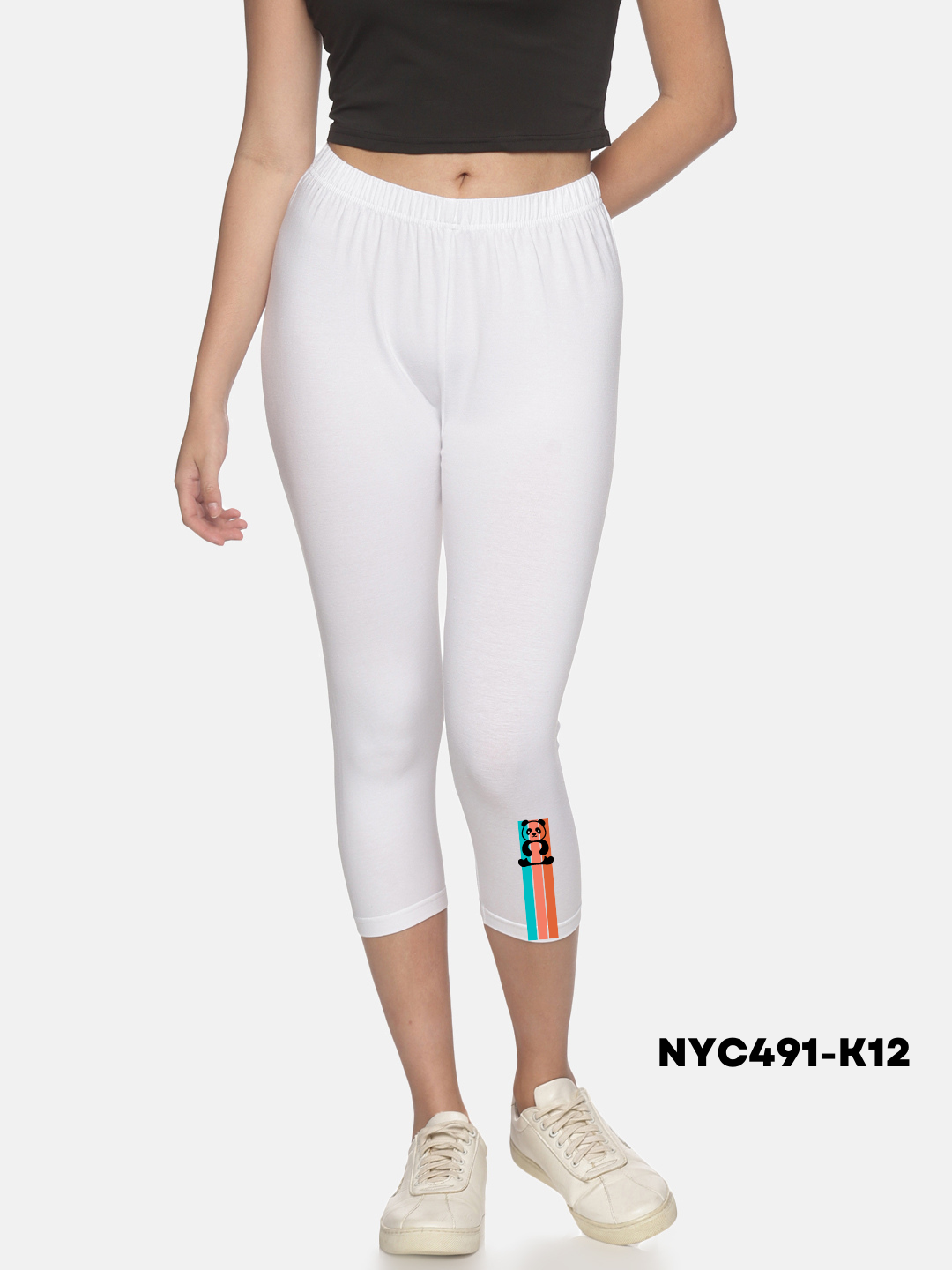 Women Stretchable Printed Legging Capri Nyc 491 K12 - notyetbyus