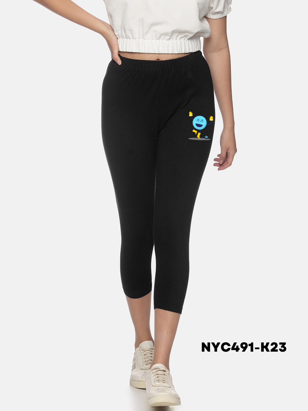 Women Stretchable Printed Legging Capri NYC491-K23 - notyetbyus