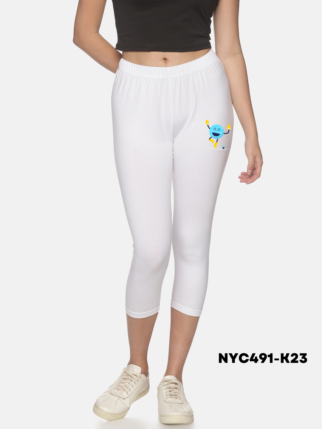 Women Stretchable Printed Legging Capri NYC491-K23 - notyetbyus