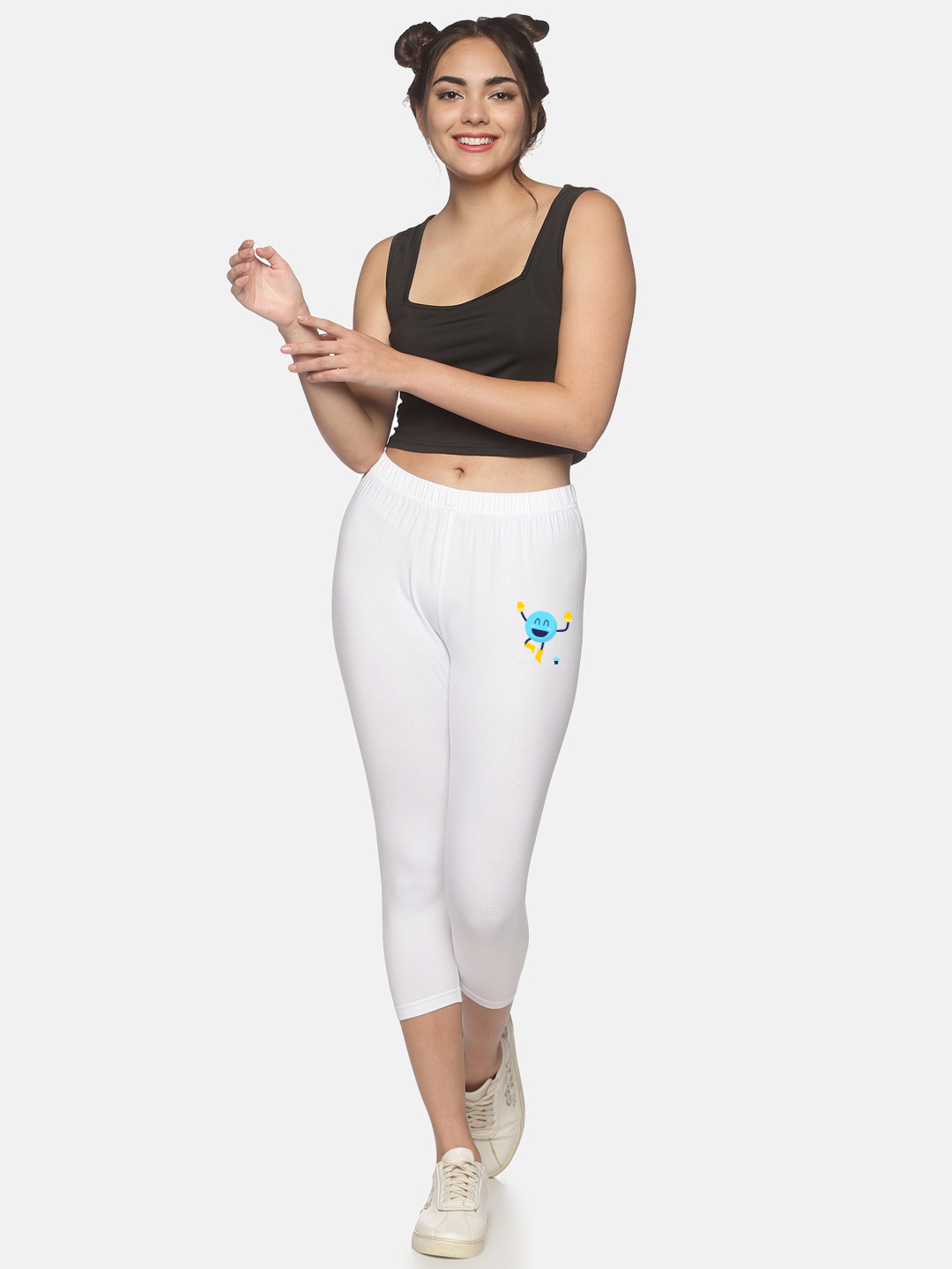 Women Stretchable Printed Legging Capri NYC491-K23 - notyetbyus