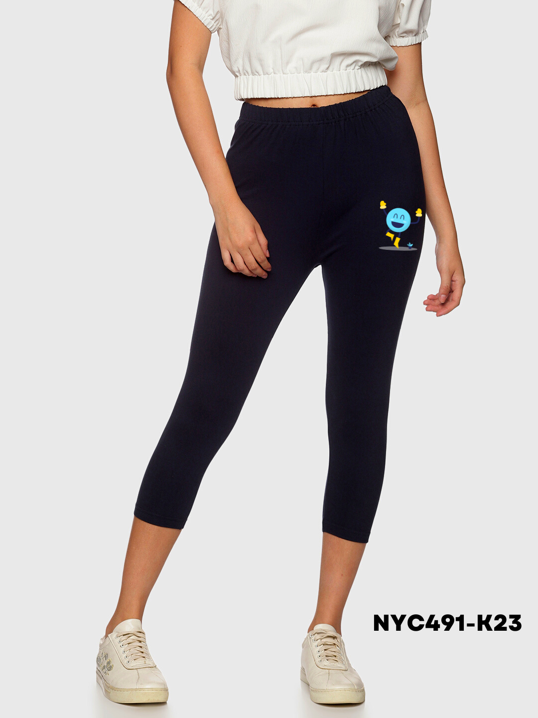 Women Stretchable Printed Legging Capri NYC491-K23 - notyetbyus