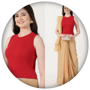 Sleeveless Close Neck Rib