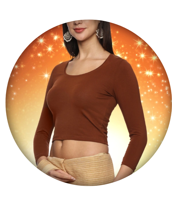 Women Three Fourth Sleeve Plain Stretchable Blouse U0101 - notyetbyus