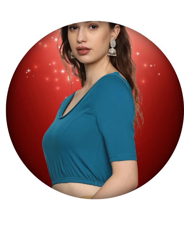 Women Plain Stretchable Blouse U01A - notyetbyus